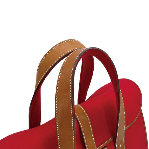 HERMES FEU DOU ROUGE H FEUTRE HAND BAG 2007 SQUARE K 90312924