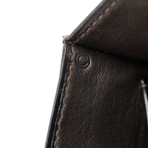 HERMES FONSBELLE CHOCOLAT DEBRIS BOX CALF SHOULDER BAG 1973 CIRCLE C GOLD HARDWARE 90327300