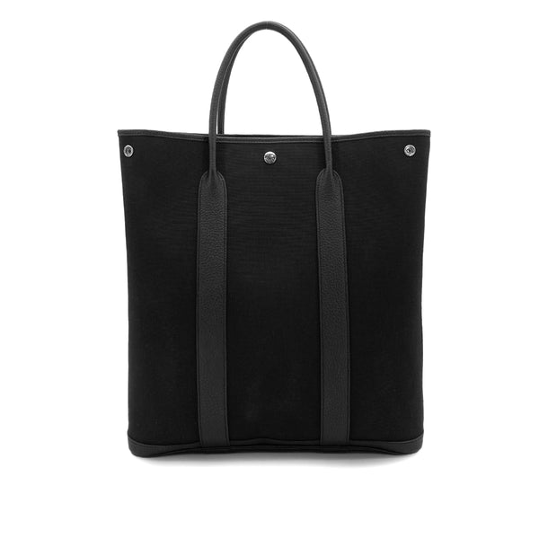 HERMES GARDEN FILE MM TOILE MILITARY VEAU NEGONDA BLACK TOTE BAG 2020 Y STAMP 90327061