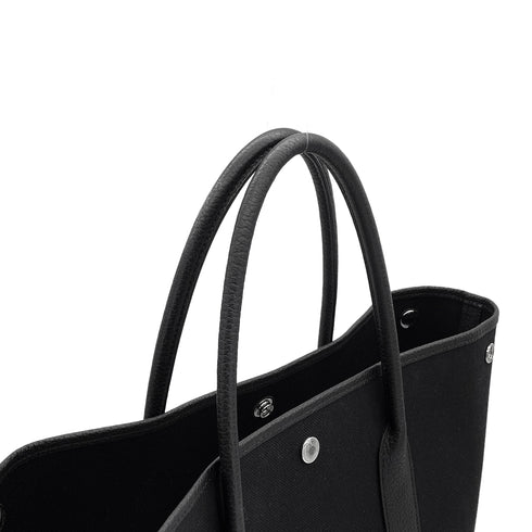 HERMES GARDEN FILE MM TOILE MILITARY VEAU NEGONDA BLACK TOTE BAG 2020 Y STAMP 90327061