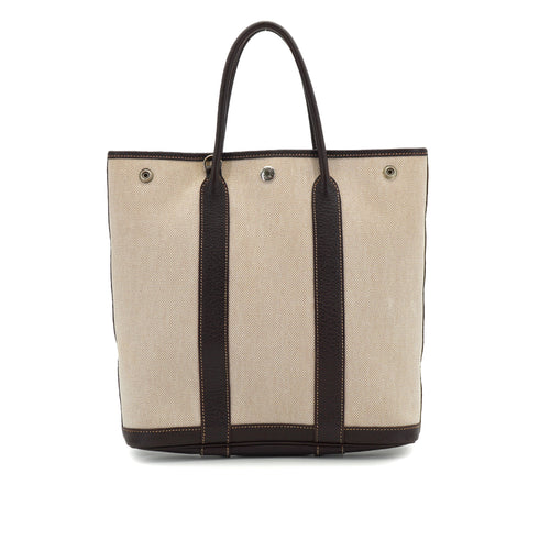 HERMES GARDEN FILE PM TOILE H BUFFLE MARRON TOTE SHOULDER BAG 2004 SQUARE H 90332565