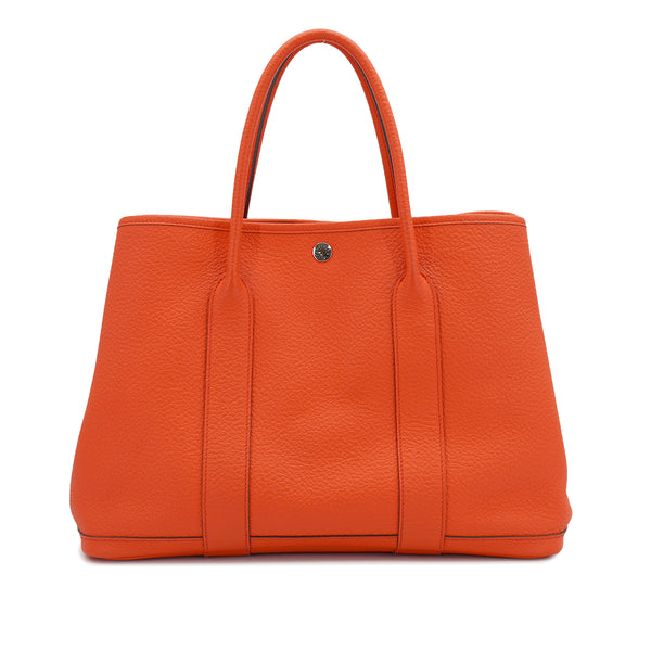 HERMES GARDEN PARTY 36 PM ORANGE POPPY COUNTRY TOTE BAG 2016 X STAMP 90328713