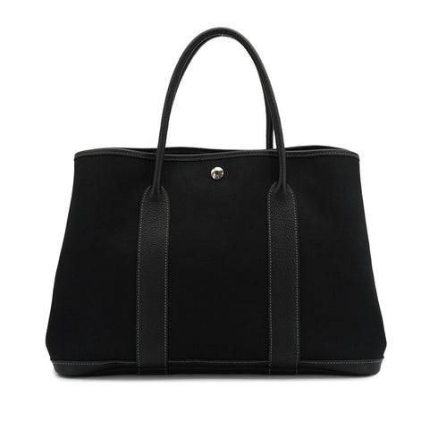 HERMES GARDEN PARTY PM BLACK TOILE OFFICIER HAND SHOULDER BAG 2003 SQUARE G 90326847