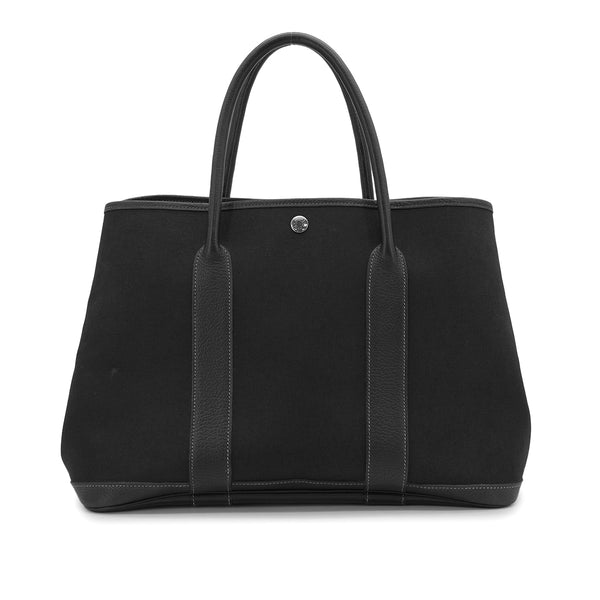 HERMES GARDEN PARTY PM BLACK TOILE OFFICIER HAND SHOULDER BAG 2005 SQUARE I 90327589