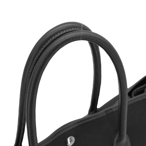 HERMES GARDEN PARTY PM BLACK TOILE OFFICIER HAND SHOULDER BAG 2005 SQUARE I 90327589