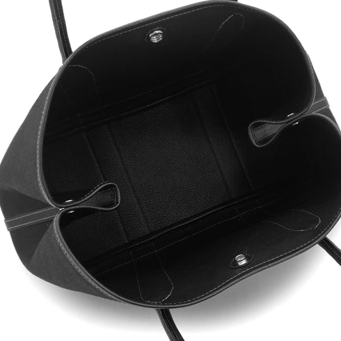HERMES GARDEN PARTY PM BLACK TOILE OFFICIER VEAU NEGONDA HAND SHOULDER BAG 2003 SQUARE G 90325644
