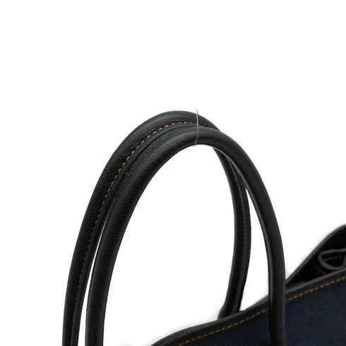 HERMES GARDEN PARTY TPM BLACK DENIM FONC BUFFLE SKIPPER TOILE H HAND BAG 2012 SQUARE P 90335887