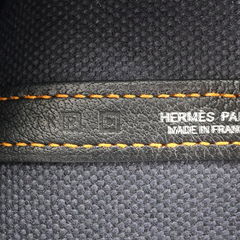 HERMES GARDEN PARTY TPM BLACK DENIM FONC BUFFLE SKIPPER TOILE H HAND BAG 2012 SQUARE P 90335887