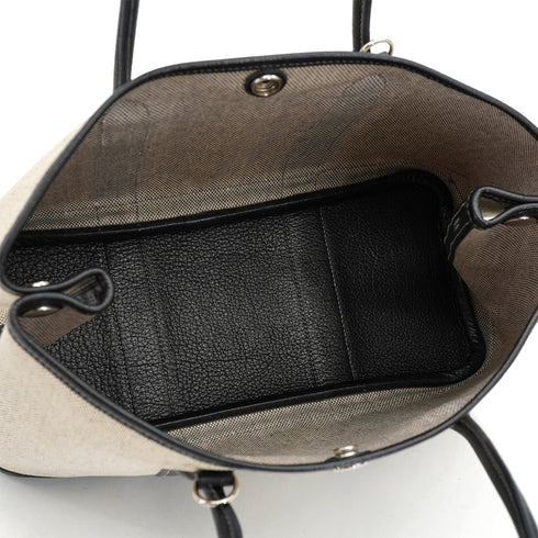 HERMES GARDEN PARTY TPM BLACK TOILE H VEAU NEGONDA HAND SHOULDER BAG 2006 SQUARE J 90330934