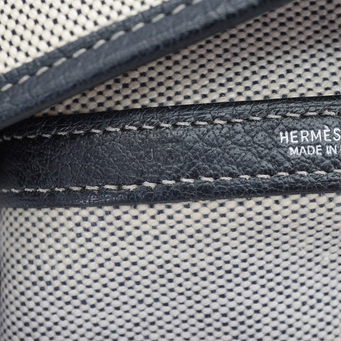HERMES GARDEN PARTY TPM BLACK TOILE H VEAU NEGONDA HAND SHOULDER BAG 2006 SQUARE J 90330934