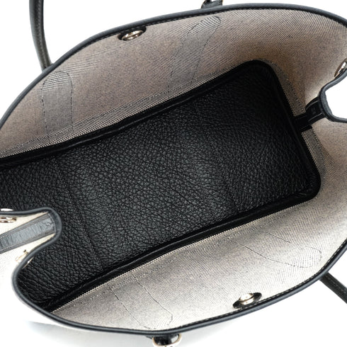 HERMES GARDEN PARTY TPM BLACK TOILE H VEAU NEGONDA HAND SHOULDER BAG 2006 SQUARE J 90334861