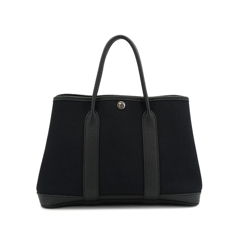 HERMES GARDEN PARTY TPM BLACK TOILE MILITAIRE HAND BAG 2018 C STAMP 90327072