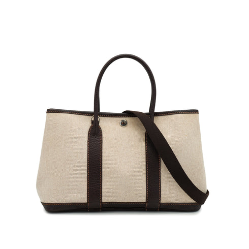 HERMES GARDEN PARTY TPM MARRON TOILE H HAND SHOULDER BAG 2004 SQUARE H 90345056
