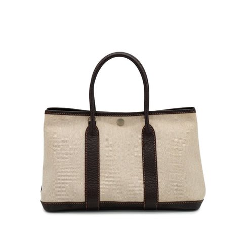 HERMES GARDEN PARTY TPM MARRON TOILE H HAND SHOULDER BAG 2004 SQUARE H 90345056