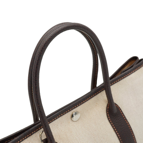 HERMES GARDEN PARTY TPM MARRON TOILE H HAND SHOULDER BAG 2004 SQUARE H 90345056