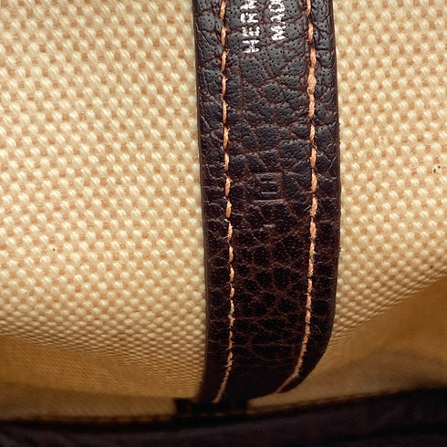 HERMES GARDEN PARTY TPM MARRON TOILE H HAND SHOULDER BAG 2004 SQUARE H 90317619