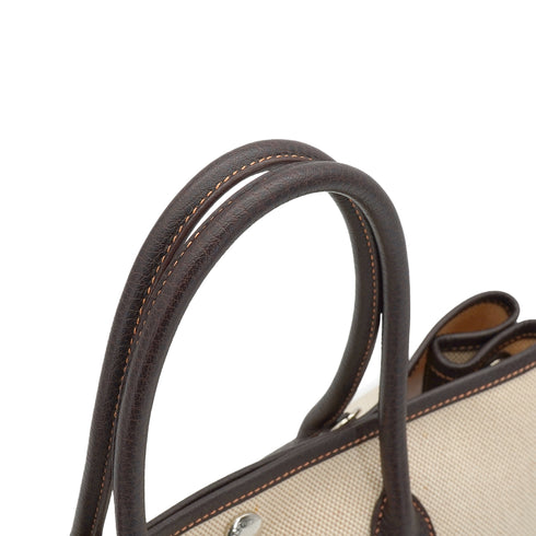 HERMES GARDEN PARTY TPM MARRON TOILE H HAND SHOULDER BAG 2005 SQUARE I 90335152