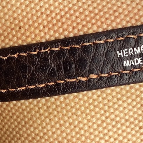 HERMES GARDEN PARTY TPM MARRON TOILE H VEAU NEGONDA HAND SHOULDER BAG 2005 SQUARE I 90324741