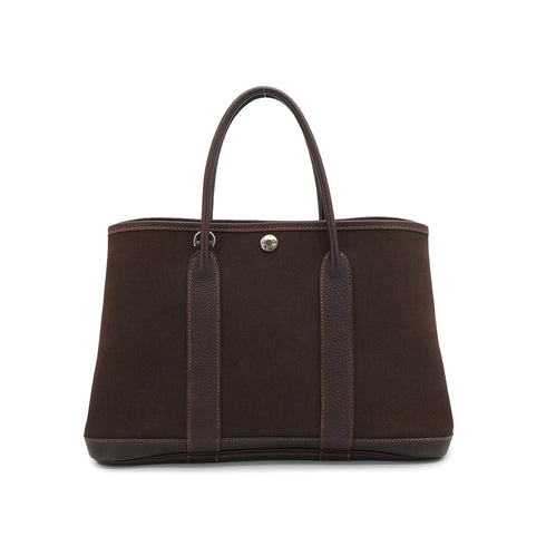 HERMES GARDEN PARTY TPM MARRON TOILE OFFICIER TOTE BAG 2004 SQUARE H 90335150