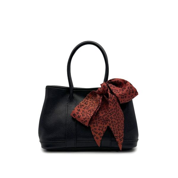 HERMES GARDEN PARTY TWILLY TTPM BLACK VEAU GULLIVER HAND BAG 2006 SQUARE J 90317718