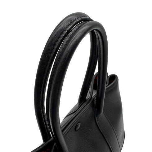 HERMES GARDEN PARTY TWILLY TTPM BLACK VEAU GULLIVER HAND BAG 2006 SQUARE J 90317718