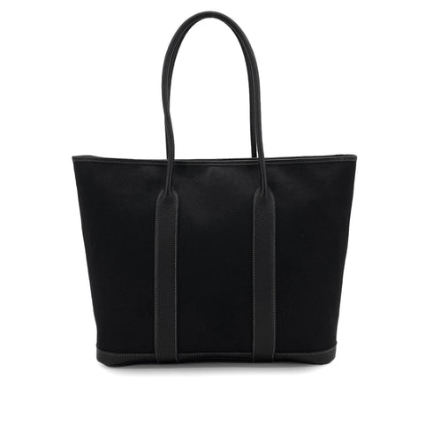 HERMES GARDEN ZIP MM BLACK TOILE OFFICIER VEAU NEGONDA TOTE BAG 2009 SQUARE M 90325645