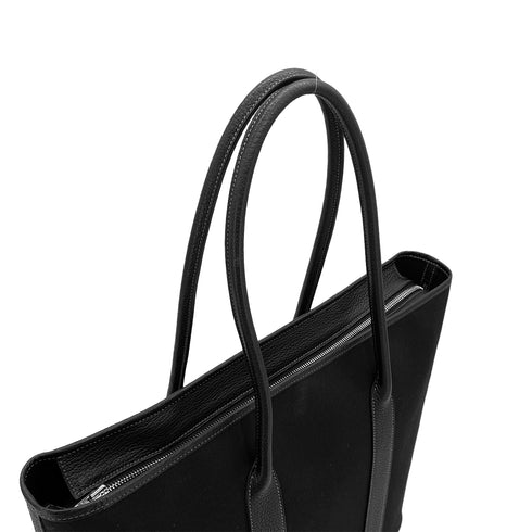 HERMES GARDEN ZIP MM BLACK TOILE OFFICIER VEAU NEGONDA TOTE BAG 2009 SQUARE M 90325645