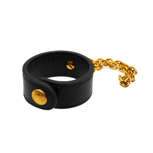 HERMES GLOVE HOLDER CHARM BLACK GOLD BOX CALF ACCESSORY 90333896