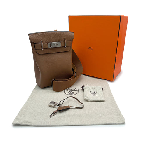 HERMES HAC A DOS PM ALEZAN TOGO SHOULDER BAG 2024 W STAMP PALLADIUM HARDWARE 90324447