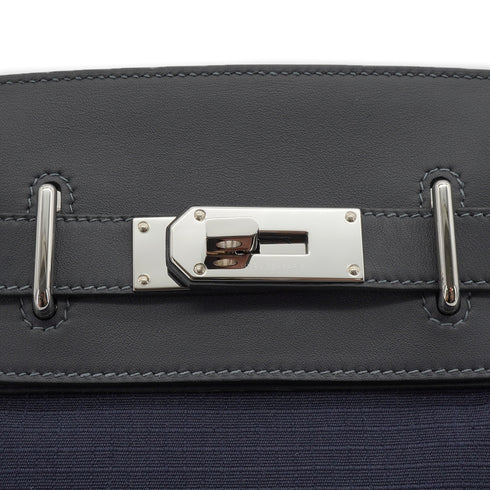 HERMES HAC A DOS PM CABAN BLEU MARINE TOILE BIVOUAC CANVAS VEAU SWIFT SHOULDER BAG 2024 W STAMP PALLADIUM HARDWARE 90339211