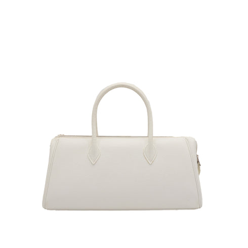 HERMES PARIS BOMBAY 27 WHITE VEAU EPSOM HAND BAG 2006 SQUARE J PALLADIUM HARDWARE 90343324