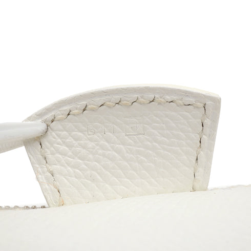 HERMES PARIS BOMBAY 27 WHITE VEAU EPSOM HAND BAG 2006 SQUARE J PALLADIUM HARDWARE 90343324