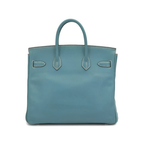 HERMES HAUT A COURROIES 28 BLUE JEAN VEAU EPSOM HAND BAG 2007 SQUARE K PALLADIUM HARDWARE 90347755