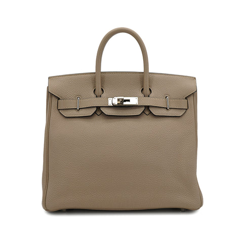 HERMES HAUT A COURROIES 28 GRIS TOURTERELLE TOGO HAND BAG 2005 SQUARE I 90333189