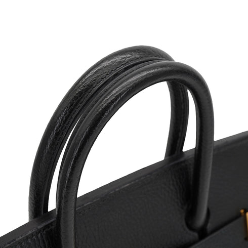 HERMES HAUT A COURROIES 32 BLACK ARDENNES HAND BAG 1995 CIRCLE Y GOLD HARDWARE 90334260