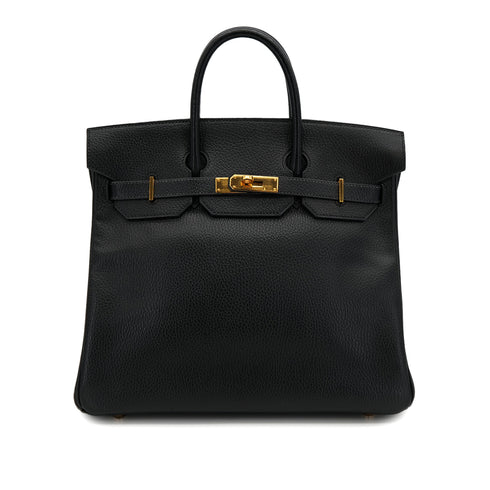 HERMES HAUT A COURROIES 32 BLACK ARDENNES HAND BAG 1996 CIRCLE Z GOLD HARDWARE 90323447