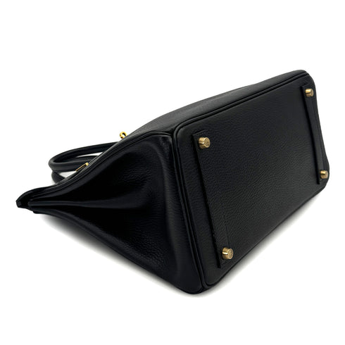 HERMES HAUT A COURROIES 32 BLACK ARDENNES HAND BAG 1996 CIRCLE Z GOLD HARDWARE 90323447
