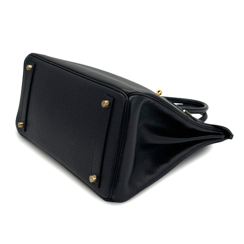 HERMES HAUT A COURROIES 32 BLACK ARDENNES HAND BAG 1996 CIRCLE Z GOLD HARDWARE 90323447