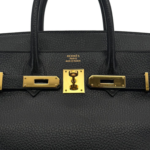 HERMES HAUT A COURROIES 32 BLACK ARDENNES HAND BAG 1996 CIRCLE Z GOLD HARDWARE 90323447