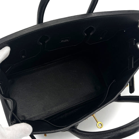 HERMES HAUT A COURROIES 32 BLACK ARDENNES HAND BAG 1996 CIRCLE Z GOLD HARDWARE 90323447