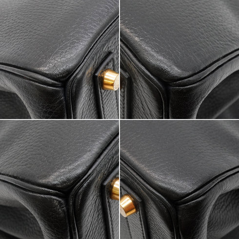 HERMES HAUT A COURROIES 32 BLACK ARDENNES HAND BAG 1996 CIRCLE Z GOLD HARDWARE 90344865