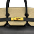 HERMES HAUT A COURROIES 32 BLACK BLANCCASSE OSTRICH BOXCALF HAND BAG 1995 CIRCLE Y GOLD HARDWARE 90325603