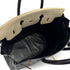HERMES HAUT A COURROIES 32 BLACK BLANCCASSE OSTRICH BOXCALF HAND BAG 1995 CIRCLE Y GOLD HARDWARE 90325603
