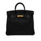 HERMES HAUT A COURROIES 32 BLACK TOGO HAND BAG 2004 SQUARE H GOLD HARDWARE 90345055