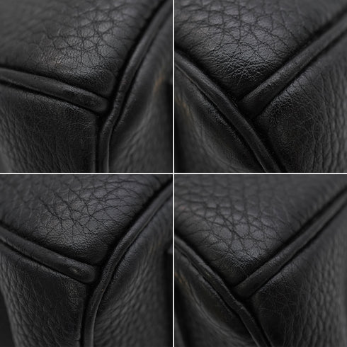 HERMES HAUT A COURROIES 32 BLACK TOGO HAND BAG 2004 SQUARE H GOLD HARDWARE 90345055