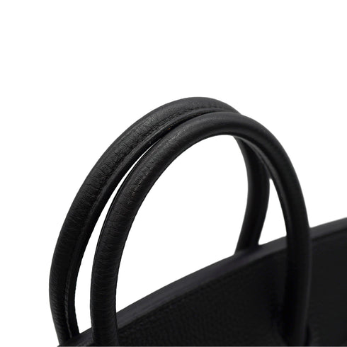 HERMES HAUT A COURROIES 32 BLACK TOGO HAND BAG 2004 SQUARE H GOLD HARDWARE 90345055