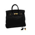 HERMES HAUT A COURROIES 32 BLACK TOGO HAND BAG 2004 SQUARE H GOLD HARDWARE 90345055