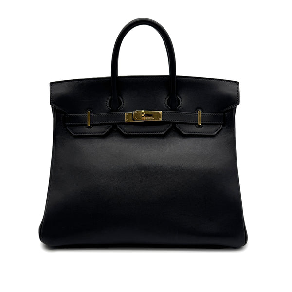 HERMES HAUT A COURROIES 32 BLACK VEAU GULLIVER HAND BAG 1993 CIRCLE W GOLD HARDWARE 90317849