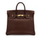 HERMES HAUT A COURROIES 32 HABANA COURCHEVEL HAND BAG 1995 CIRCLE Y GOLD HARDWARE 90340451
