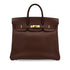 HERMES HAUT A COURROIES 32 HABANA COURCHEVEL HAND BAG 1995 CIRCLE Y GOLD HARDWARE 90340451
